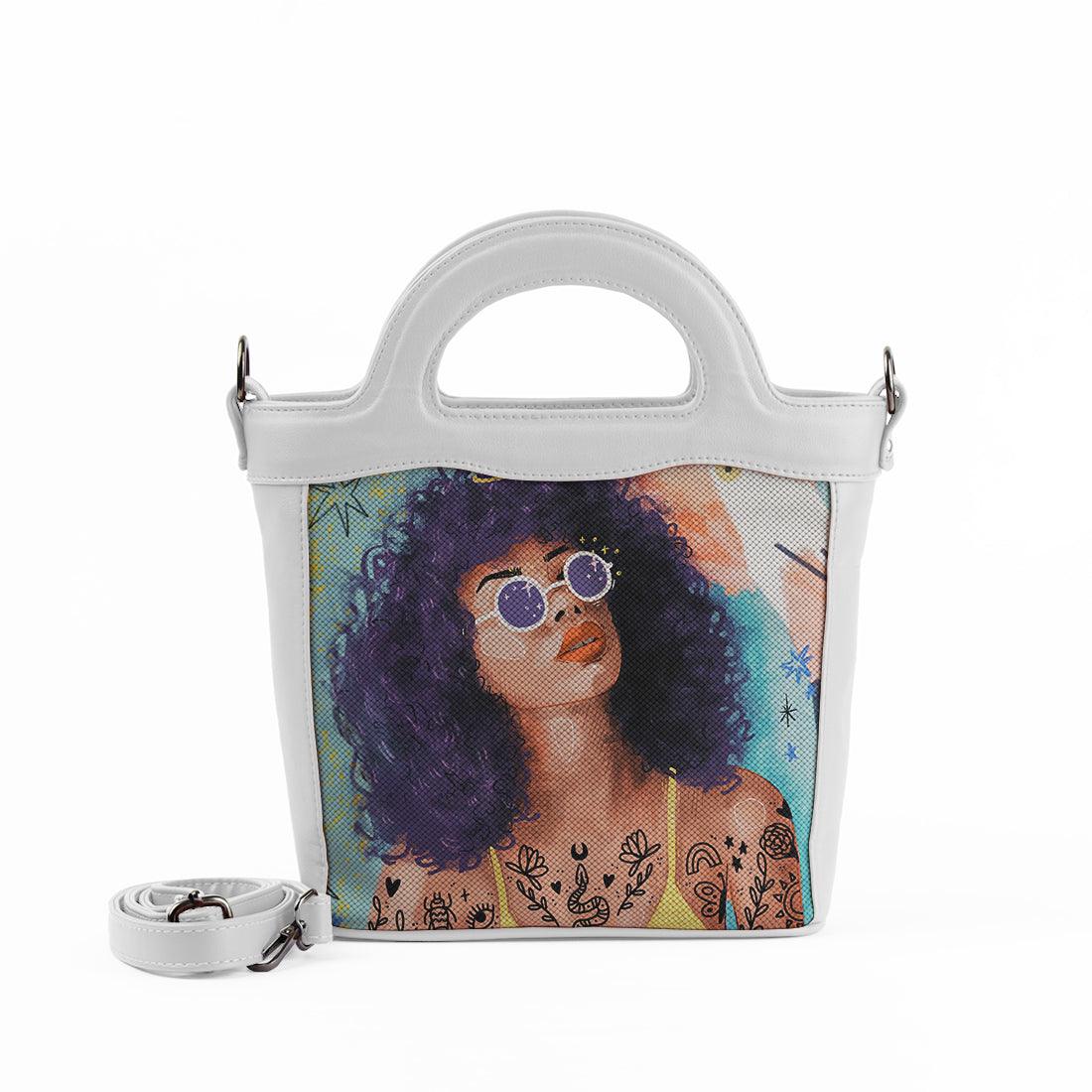 White Top Handle Handbag Flamingo Queen - CANVAEGYPT