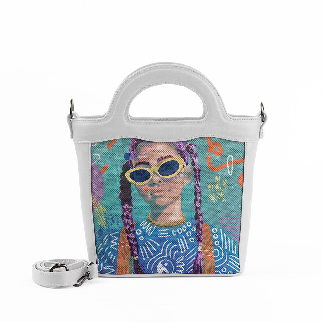 White Top Handle Handbag Lilac locks - CANVAEGYPT