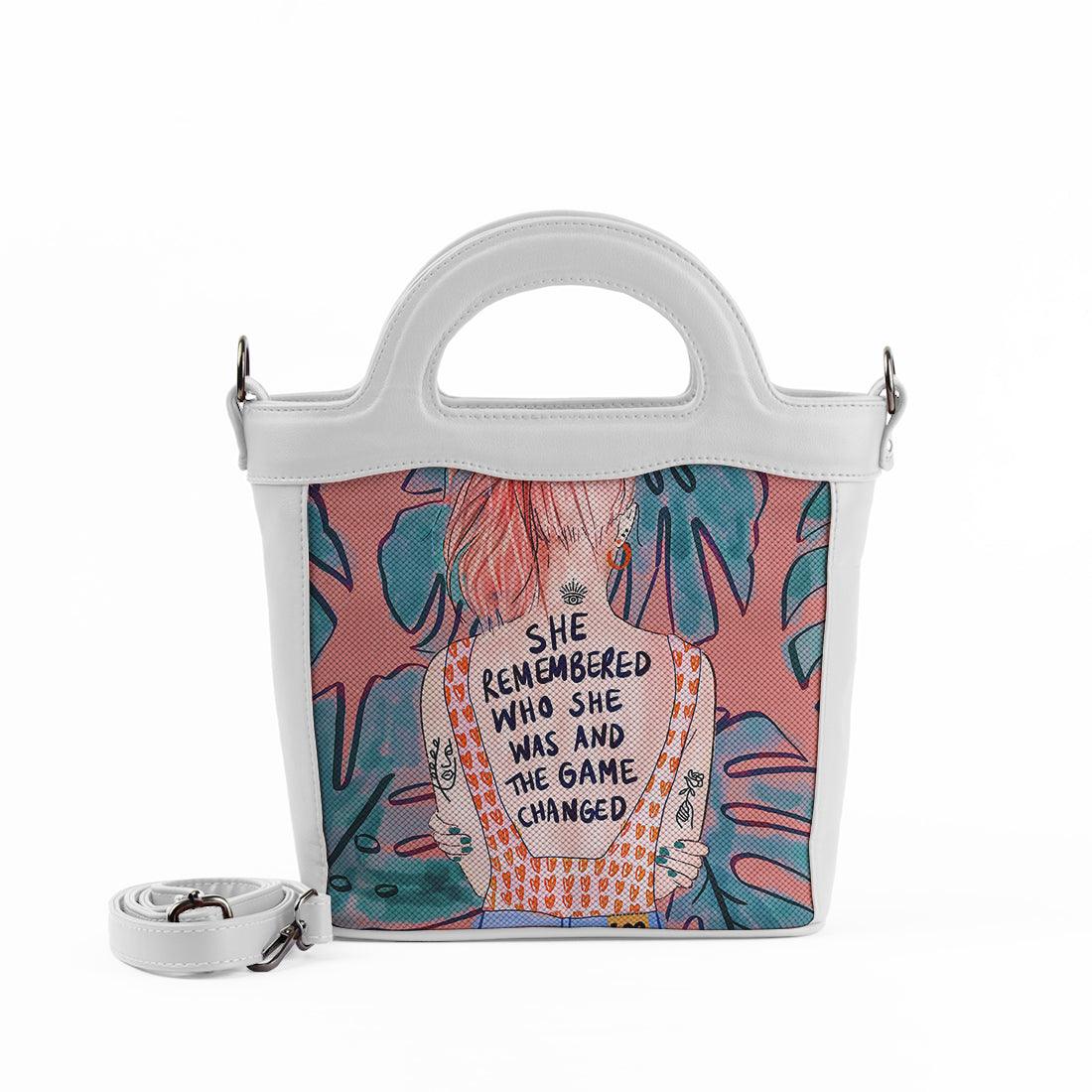 White Top Handle Handbag She remembered - CANVAEGYPT