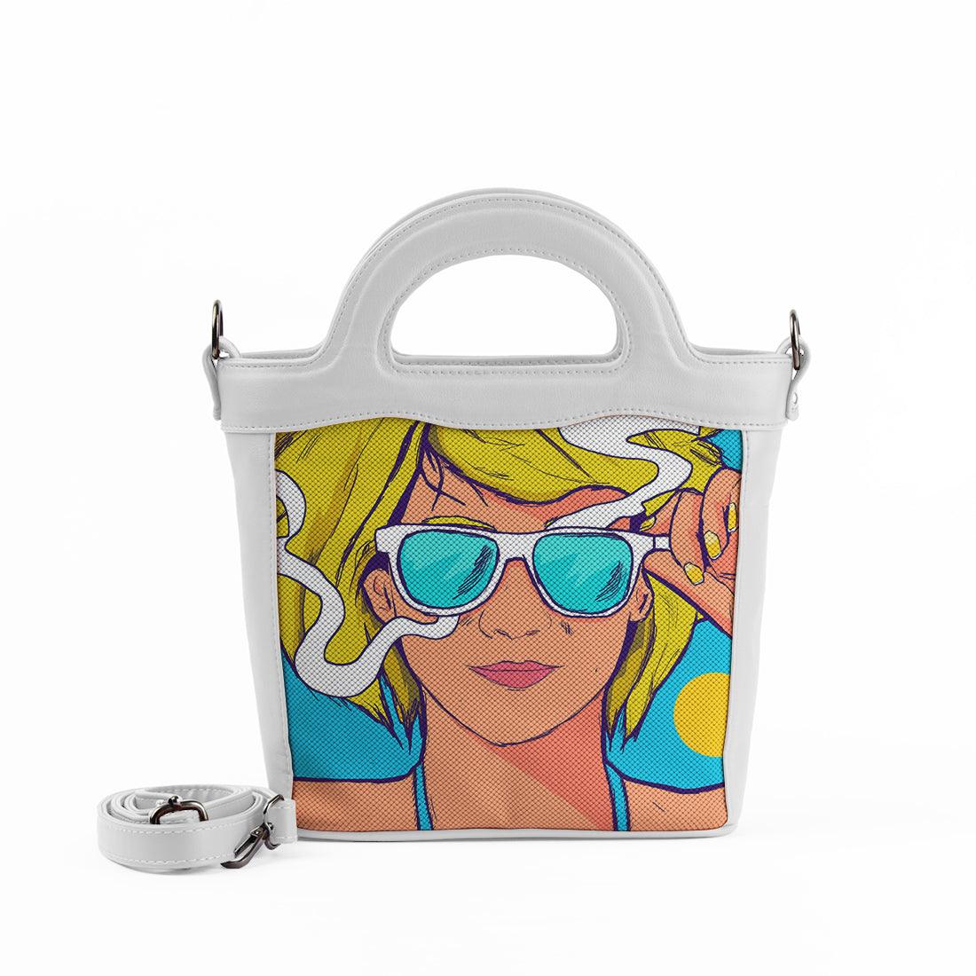 White Top Handle Handbag The summer girl - CANVAEGYPT