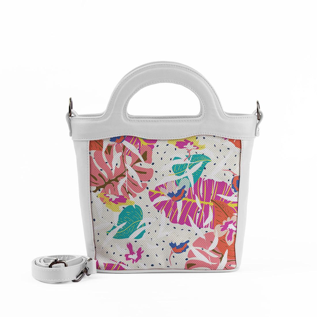 White Top Handle Handbag Tropic - CANVAEGYPT