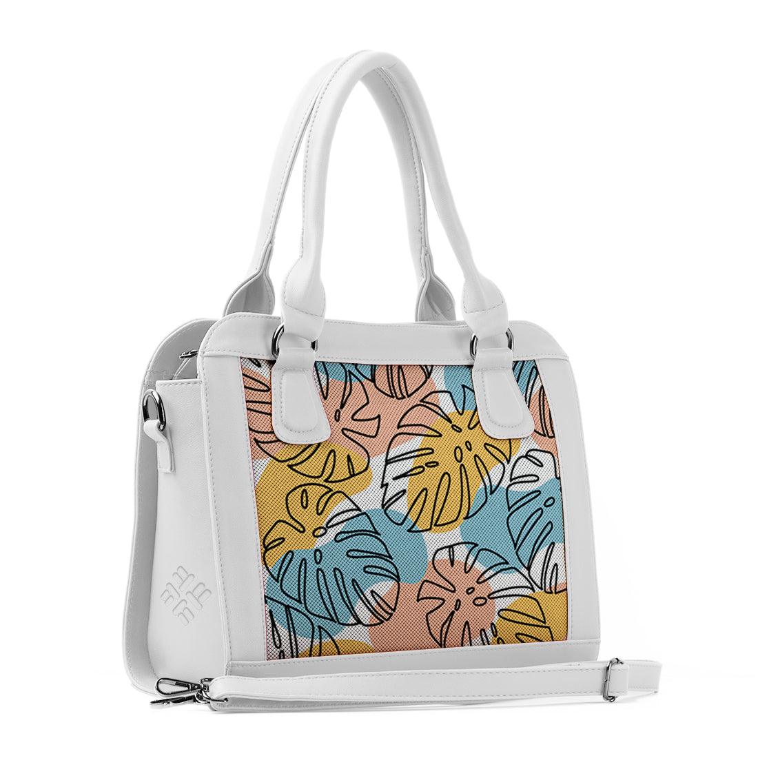 White Travel Hobo Bag Color Leafs - CANVAEGYPT