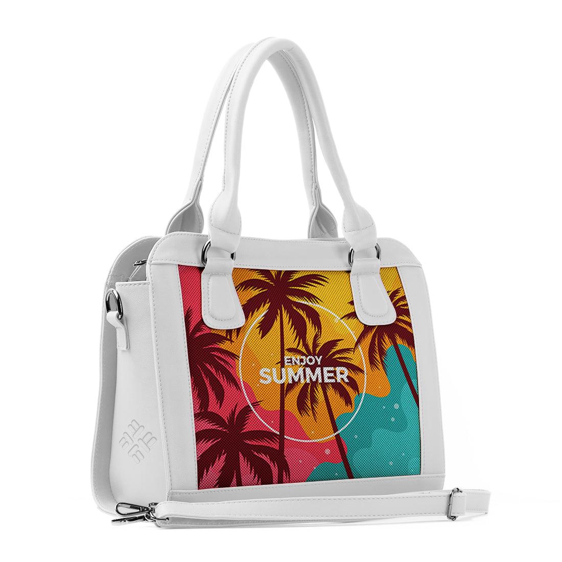 White Travel Hobo Bag Enjoy Summer - CANVAEGYPT