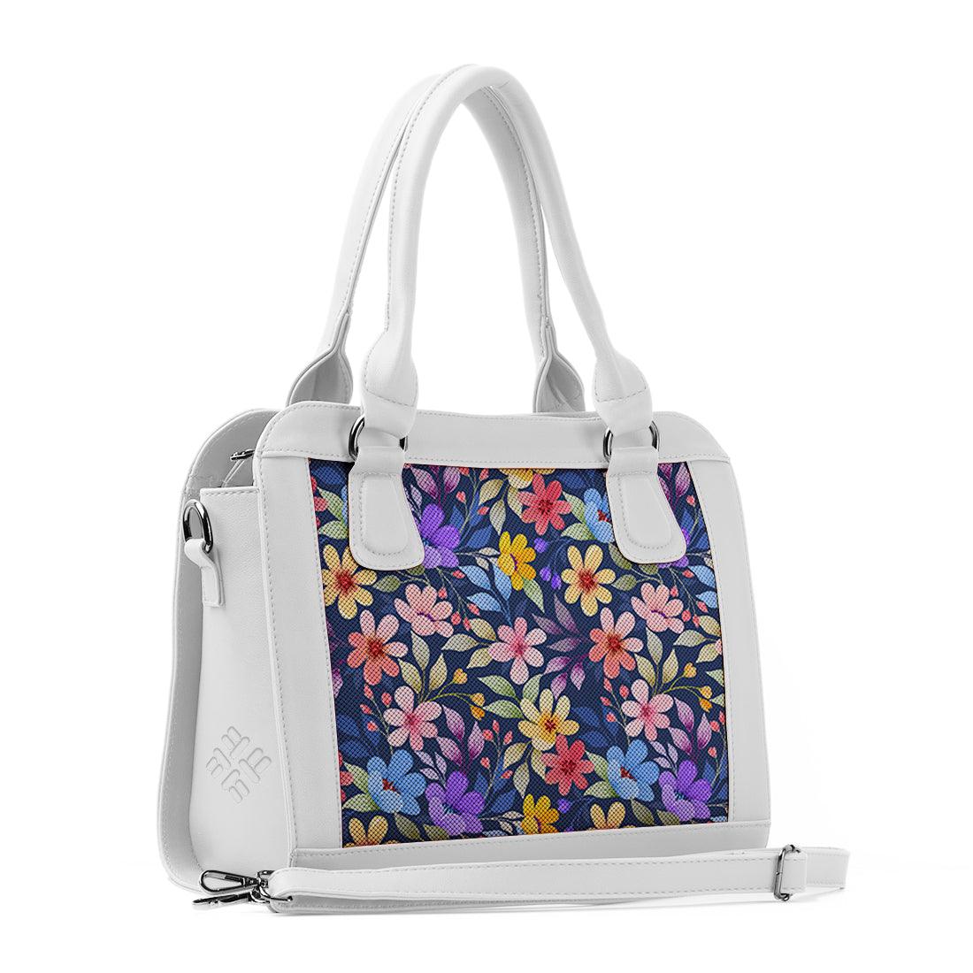 White Travel Hobo Bag Floral - CANVAEGYPT