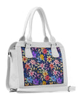 White Travel Hobo Bag Floral