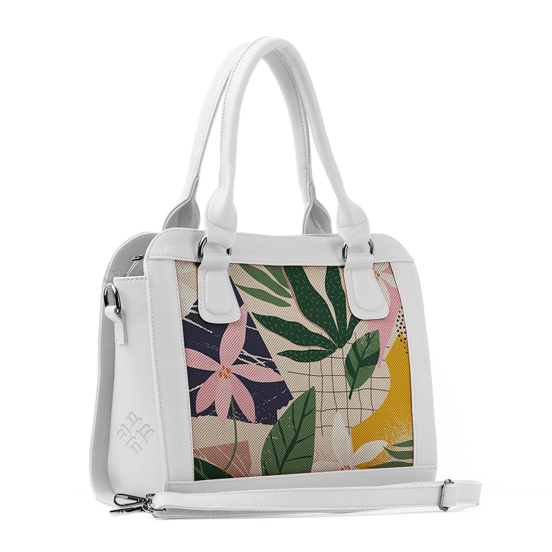 White Travel Hobo Bag Leafs - CANVAEGYPT