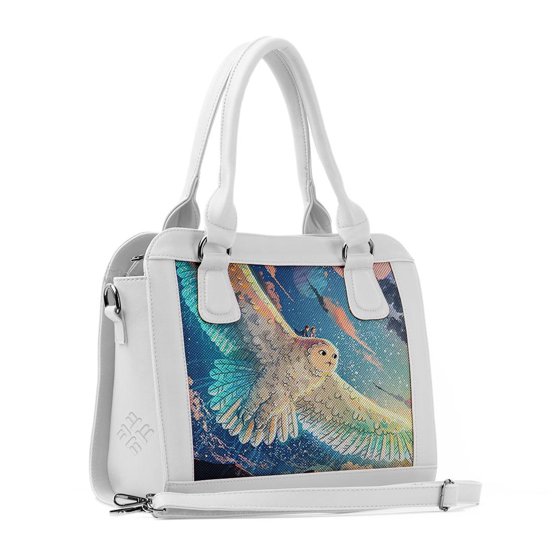 White Travel Hobo Bag Owl Journey - CANVAEGYPT