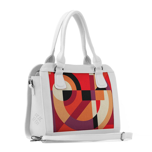 White Travel Hobo Bag Red Geo - CANVAEGYPT