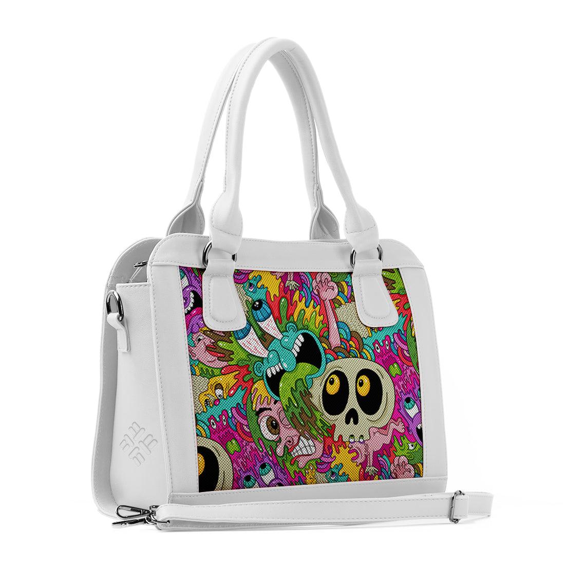 White Travel Hobo Bag Siick Pattern - CANVAEGYPT