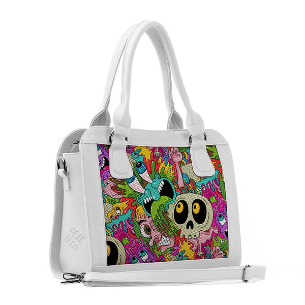 White Travel Hobo Bag Siick Pattern - CANVAEGYPT