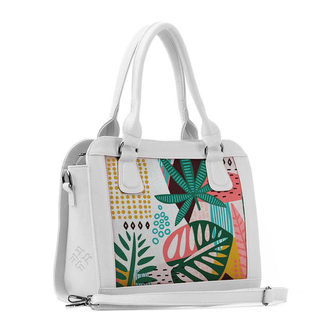 White Travel Hobo Bag Summer Abstract - CANVAEGYPT
