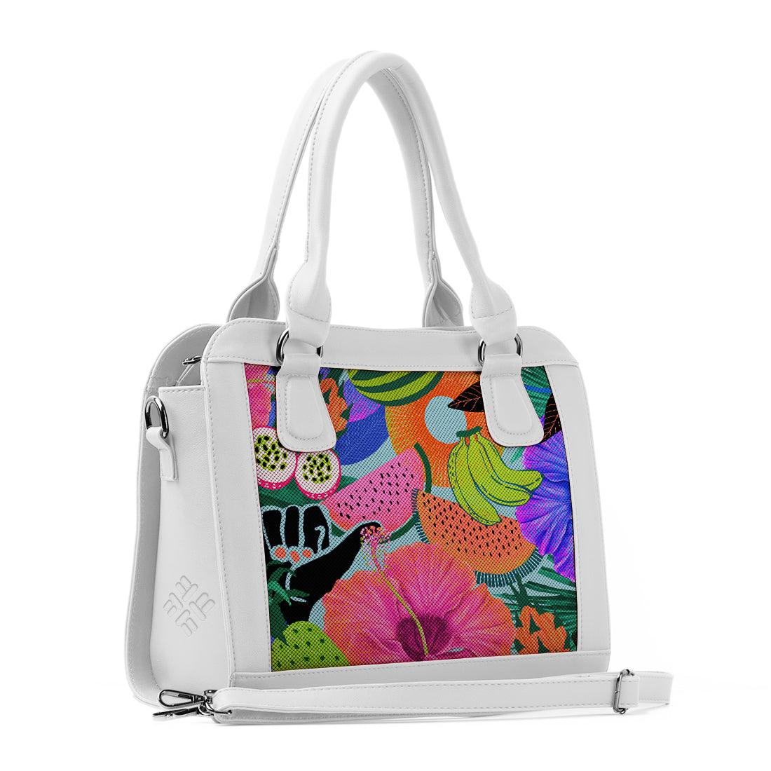 White Travel Hobo Bag Summer Pattern - CANVAEGYPT