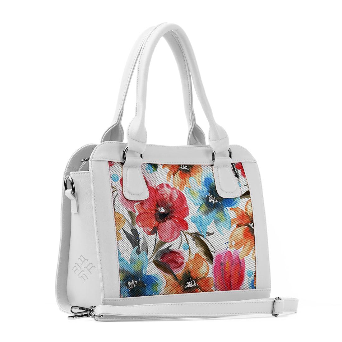 White Travel Hobo Bag White Roses - CANVAEGYPT