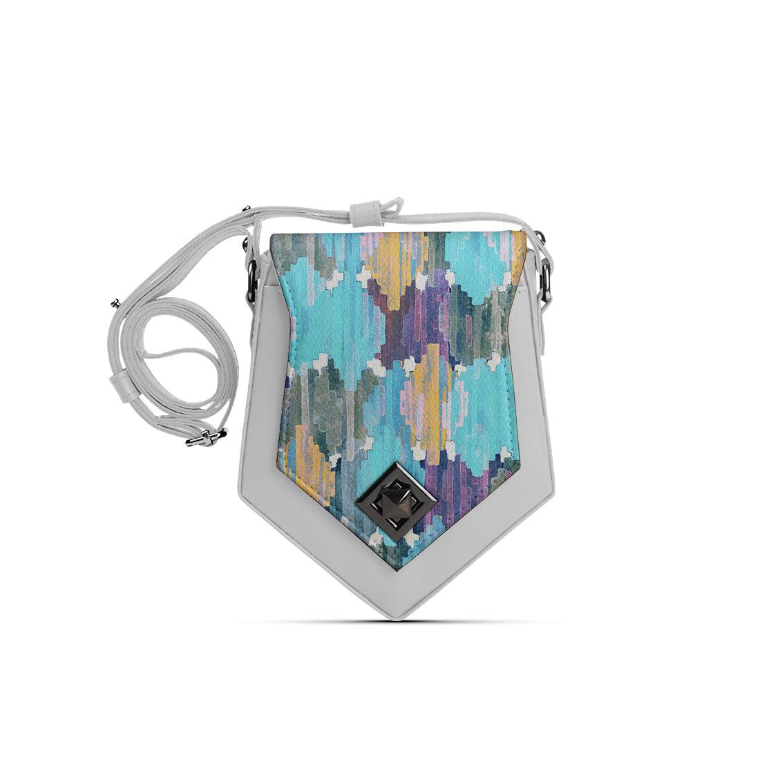 White Triangles Crossbag Iris ikat - CANVAEGYPT