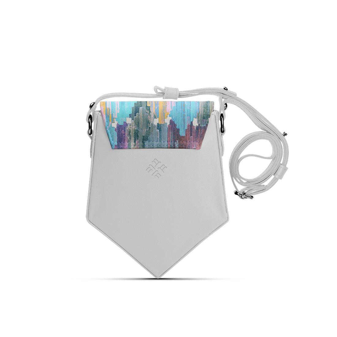 White Triangles Crossbag Iris ikat - CANVAEGYPT