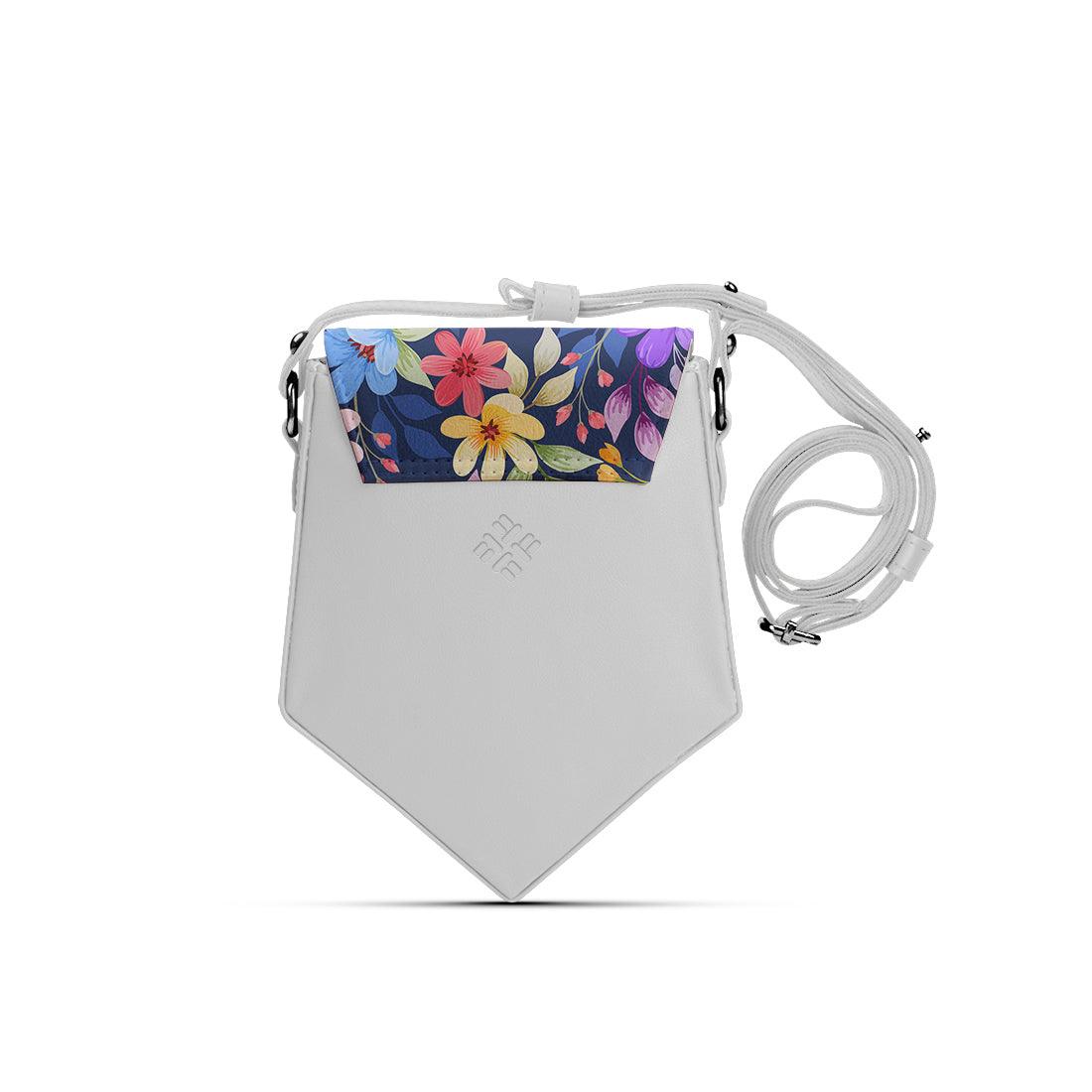 White Triangles Crossbag Purple Floral - CANVAEGYPT