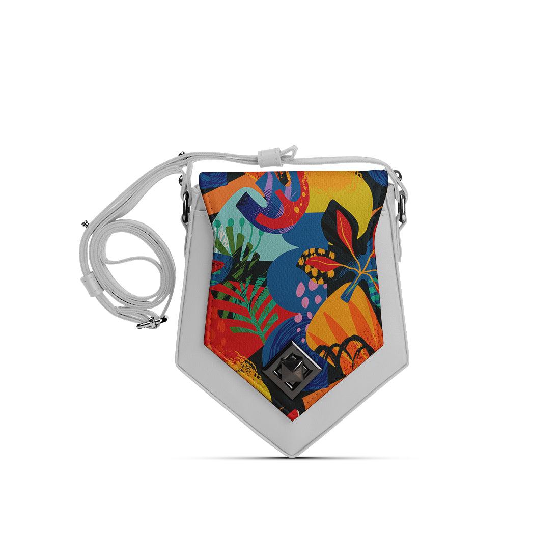 White Triangles Crossbag Summer Leaf - CANVAEGYPT