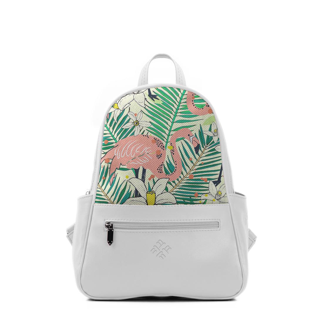 White Vivid Backpack Flamingo - CANVAEGYPT