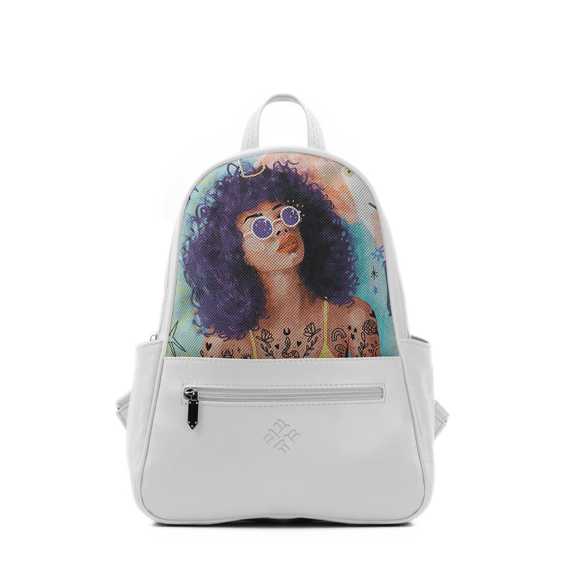 White Vivid Backpack Flamingo Queen - CANVAEGYPT