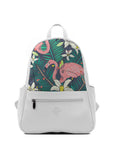 White Vivid Backpack Flamingo in garden