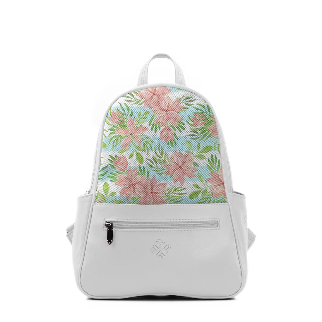 White Vivid Backpack Flowers Abstract - CANVAEGYPT