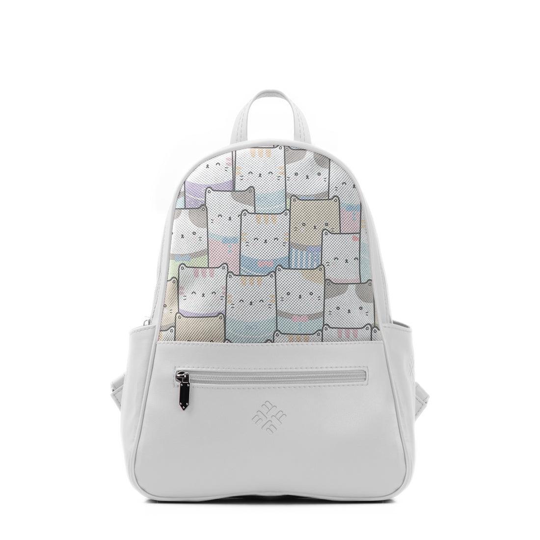 White Vivid Backpack Kitties - CANVAEGYPT