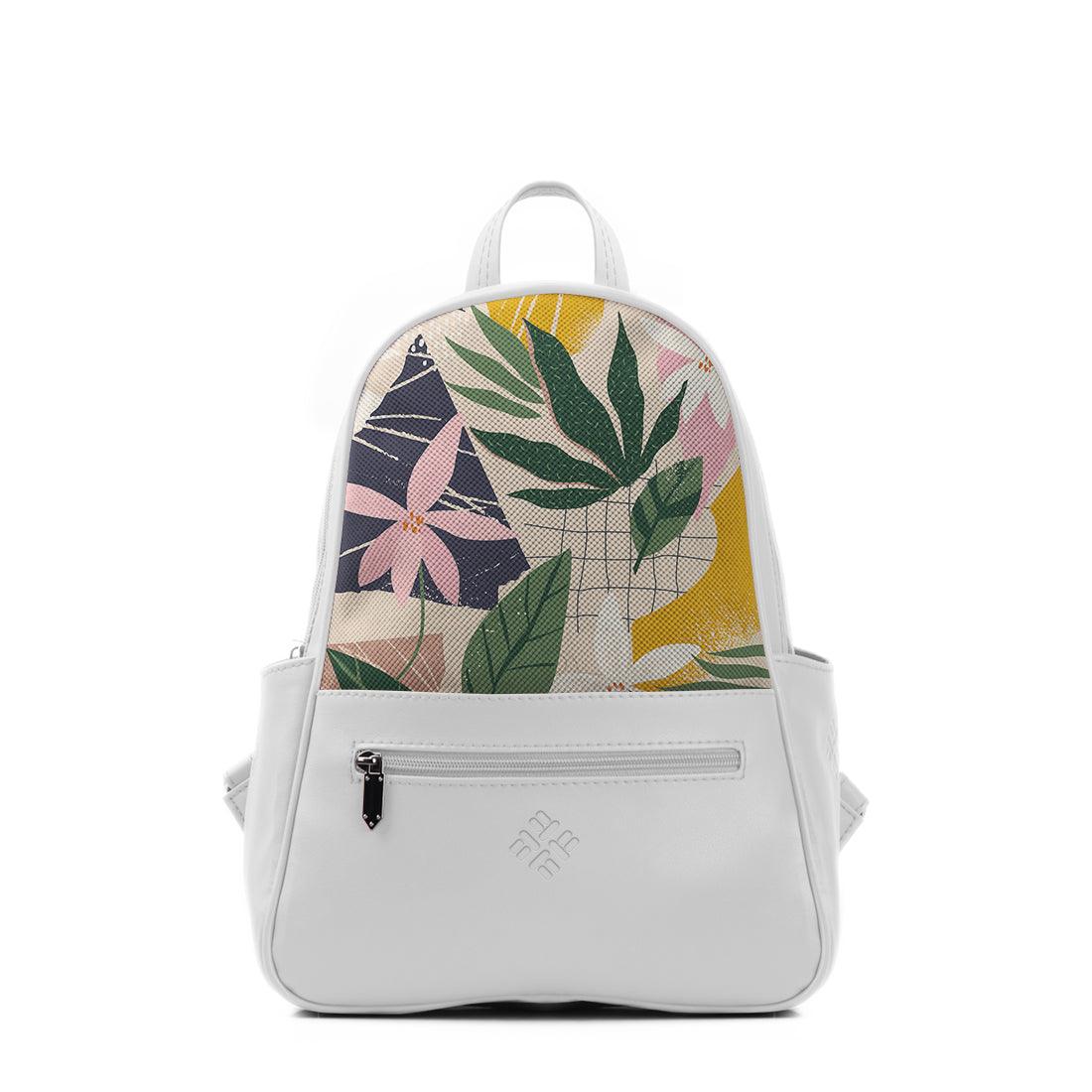 White Vivid Backpack Leafs - CANVAEGYPT
