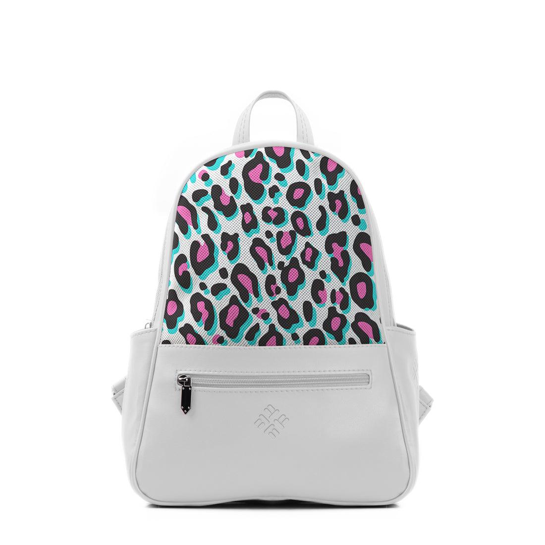 White Vivid Backpack Purple Abstract