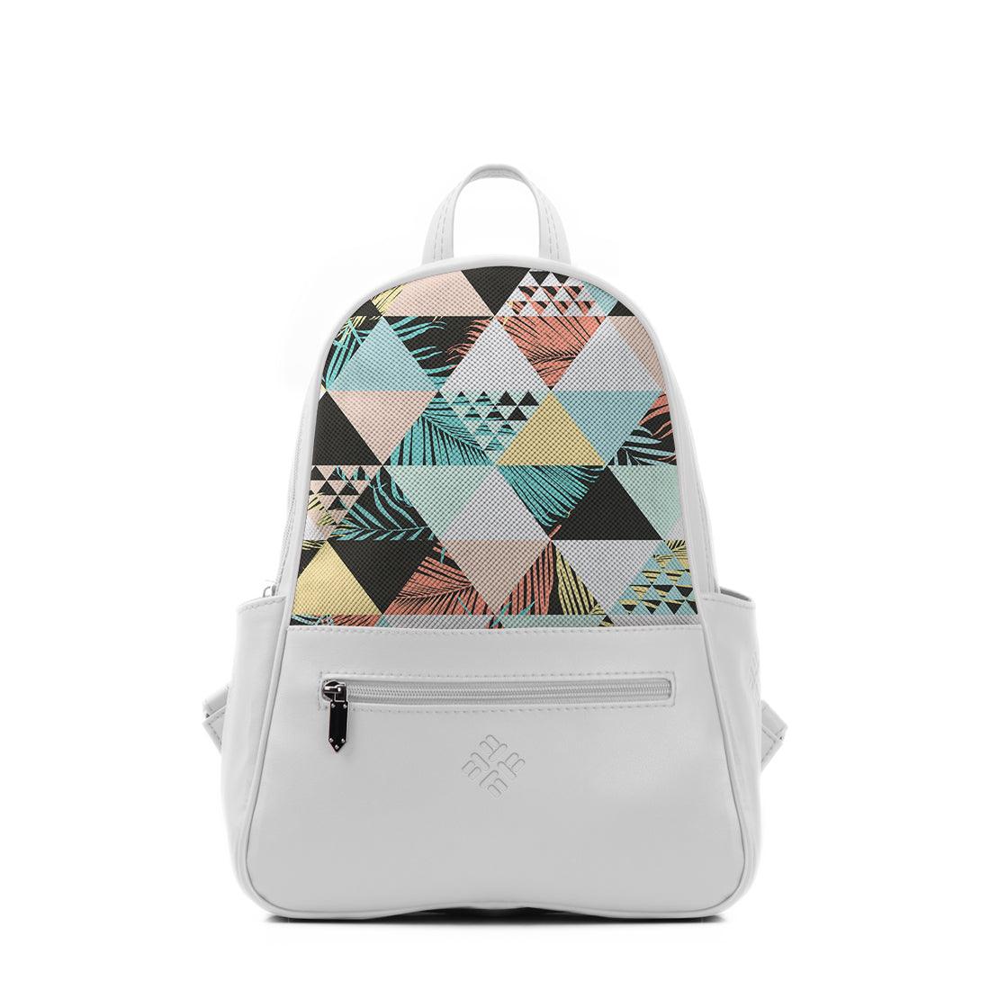 White Vivid Backpack Summer Triangles - CANVAEGYPT