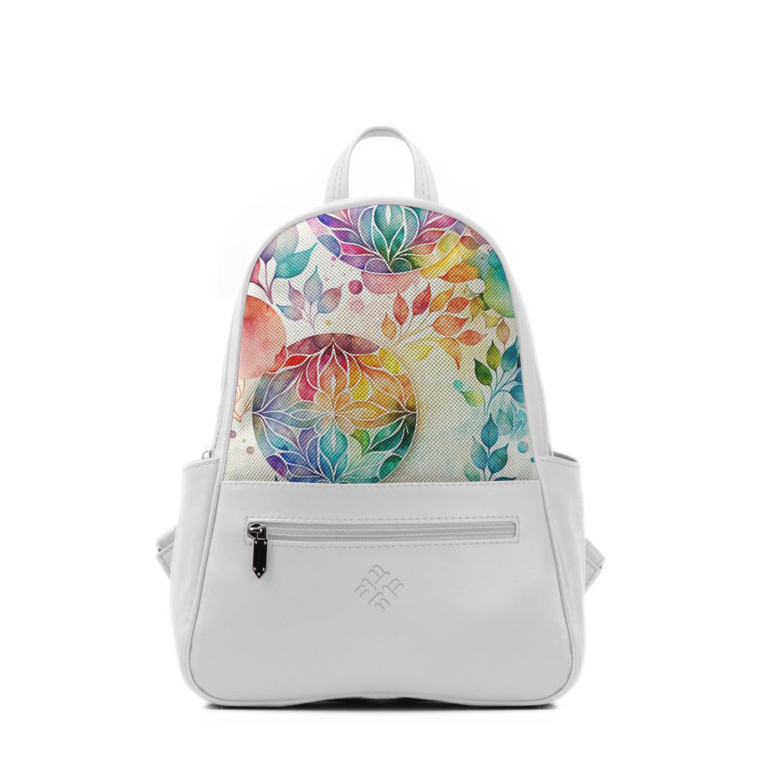 White Vivid Backpack Watercolor Pattern - CANVAEGYPT