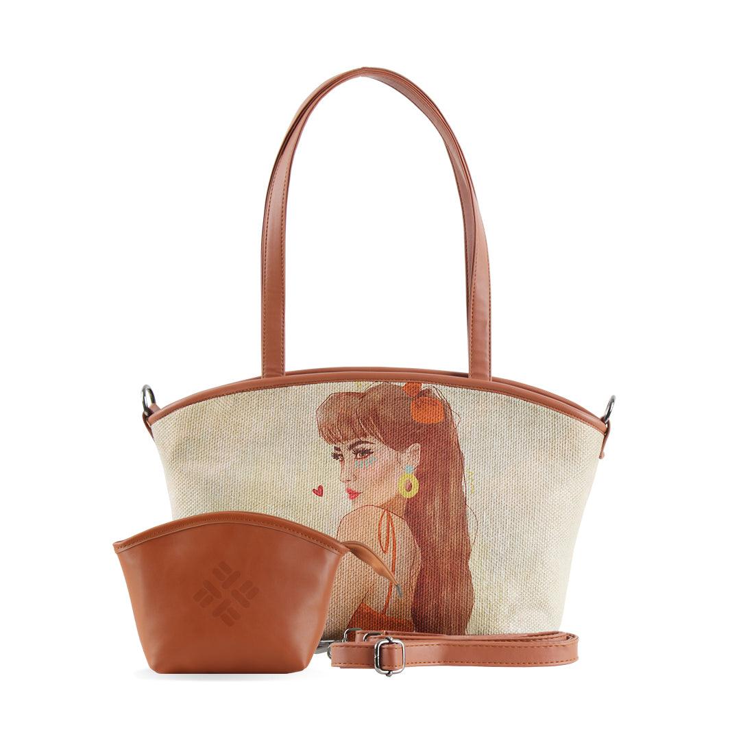 Wide Tote Bag Brunette Beauty - CANVAEGYPT