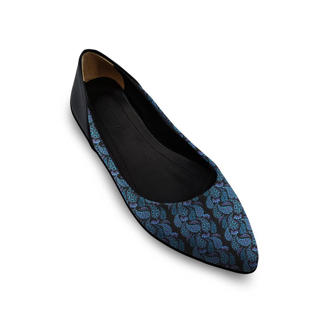 Flat Women's Shoes Blue Pattern - CANVAEGYPT
