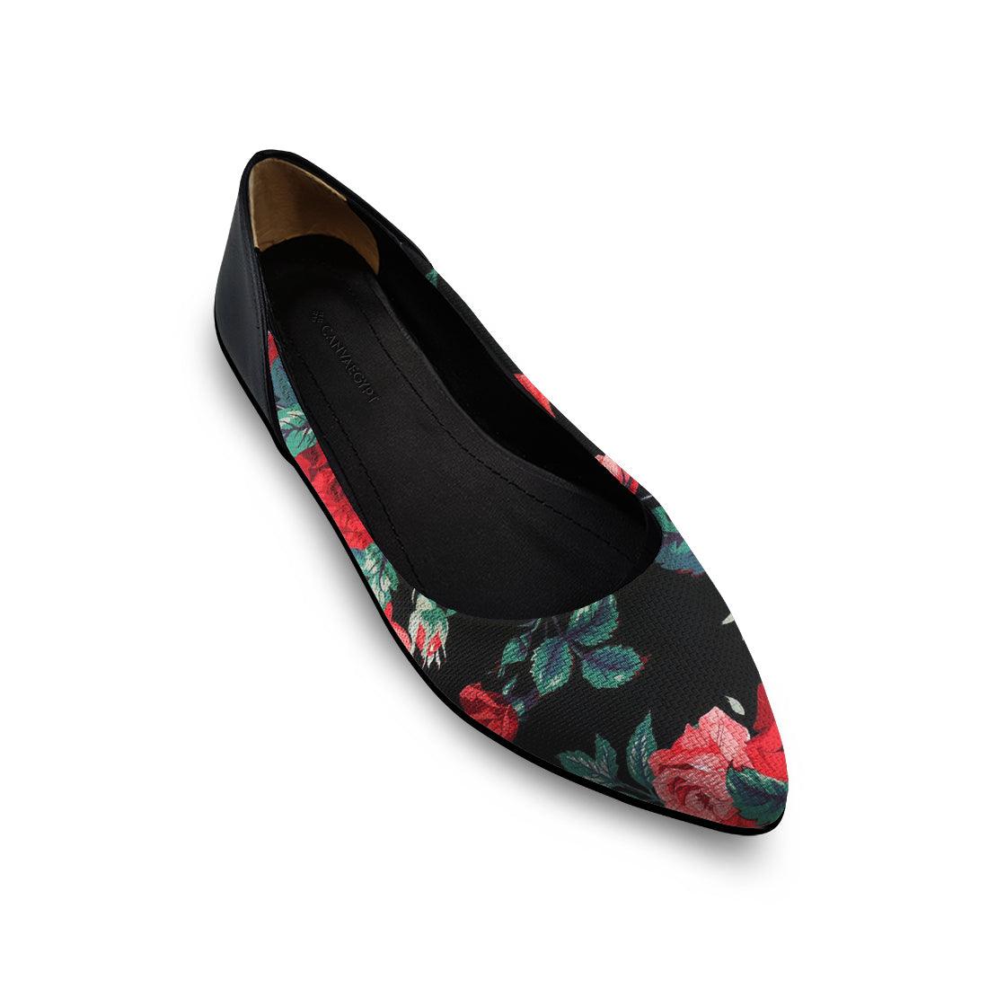 Flat Women's Shoes Flowers - CANVAEGYPT