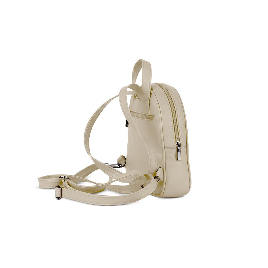 Beige O Mini Backpacks Iris - CANVAEGYPT