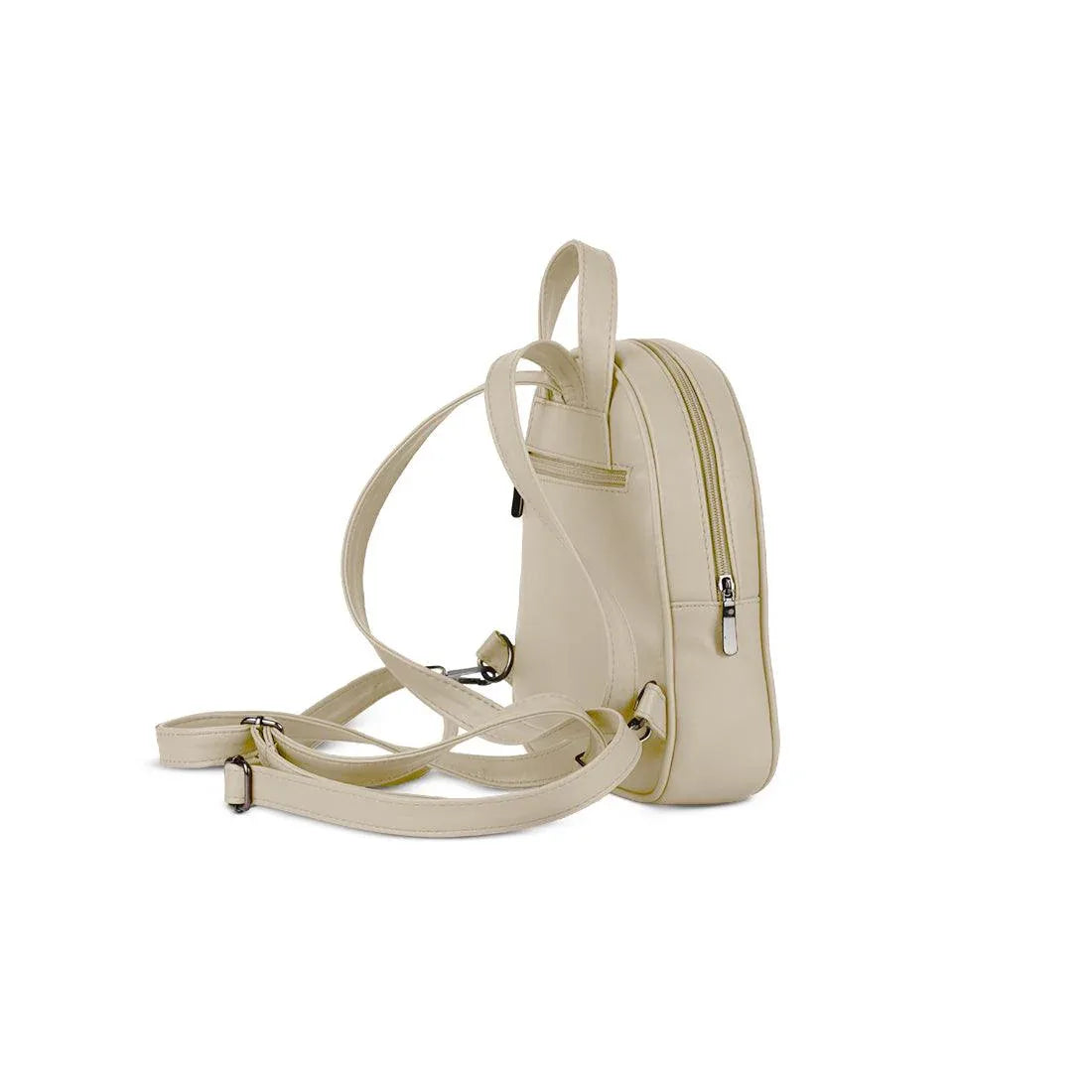 Beige O Mini Backpacks Drawen Leafs - CANVAEGYPT