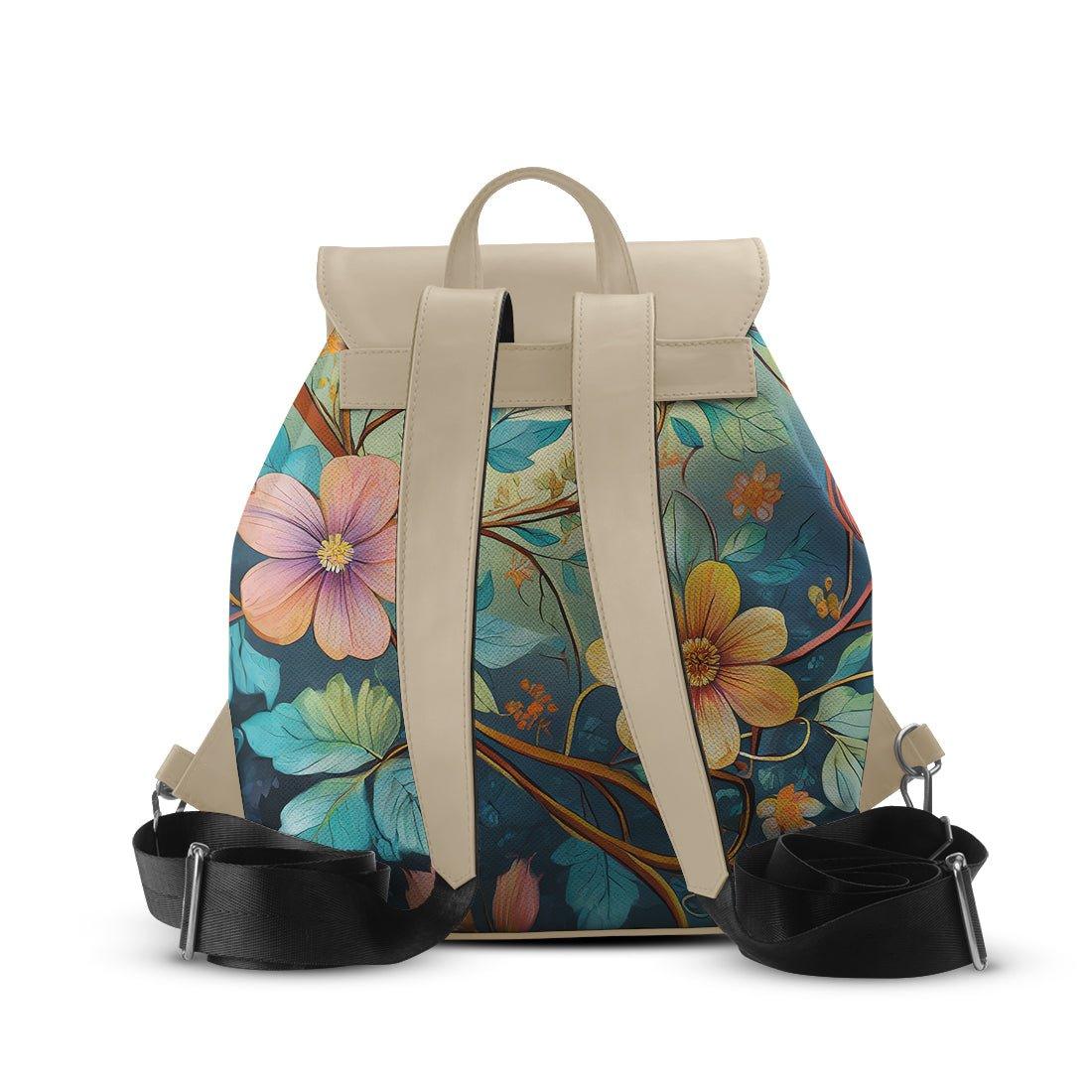 Beige Aurora Backpack Flower - CANVAEGYPT