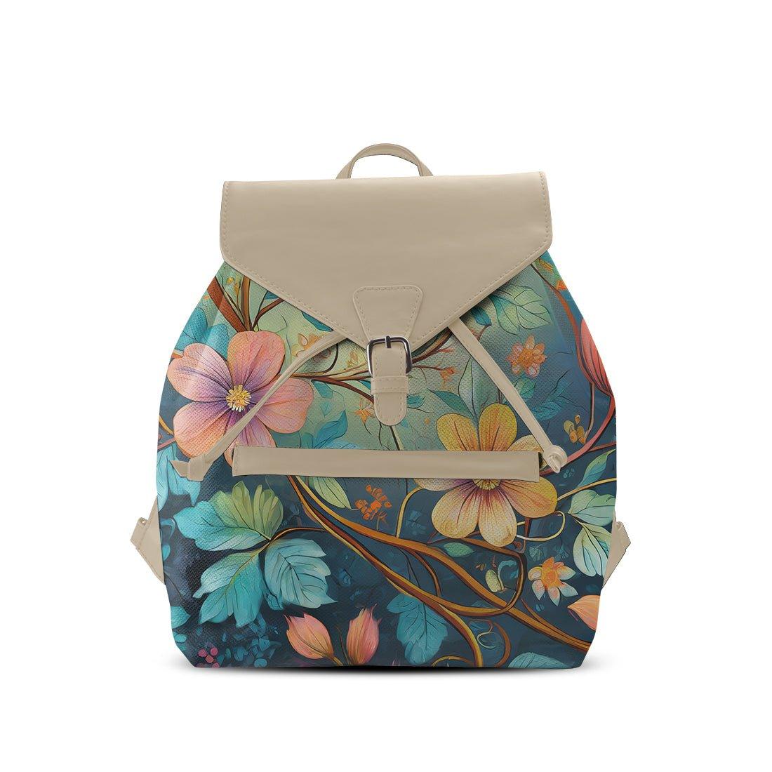 Beige Aurora Backpack Flower - CANVAEGYPT