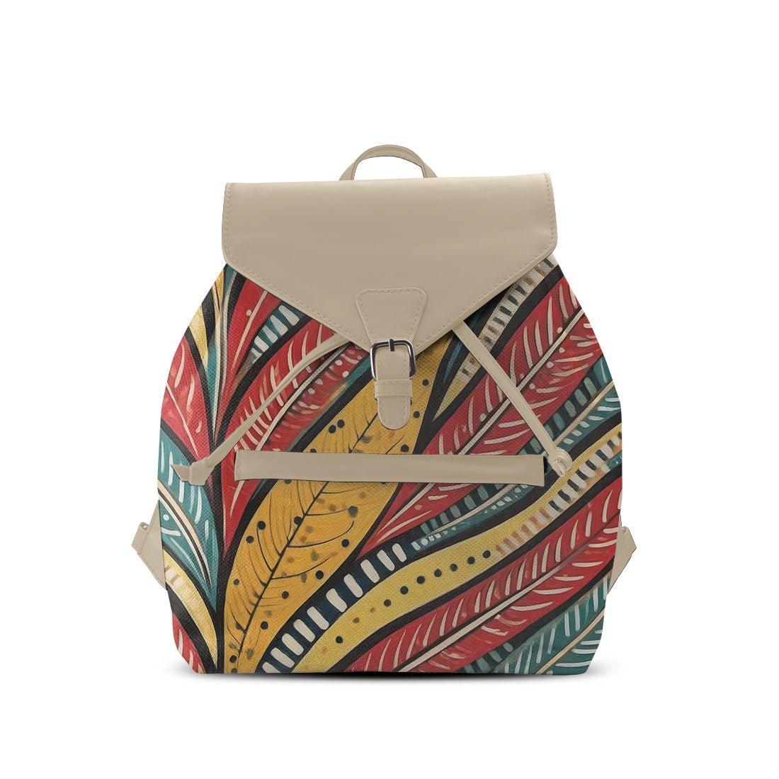 Beige Aurora Backpack Leaves - CANVAEGYPT