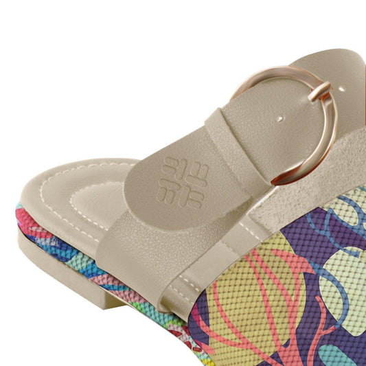 Beige Buckle Slide Slipper Pink Rose - CANVAEGYPT