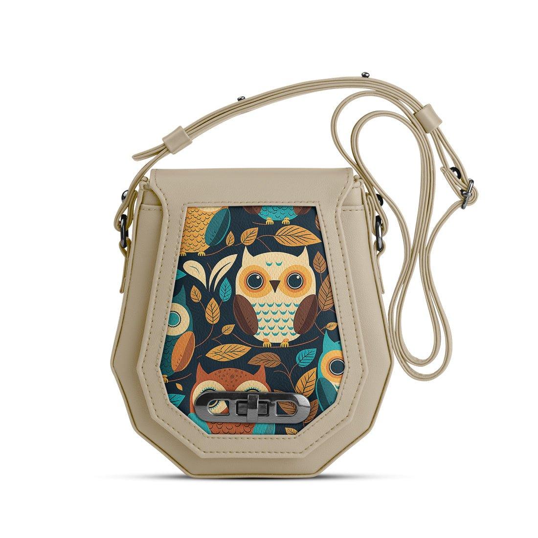 Beige Polygon Crossbags Owl In Woods - CANVAEGYPT