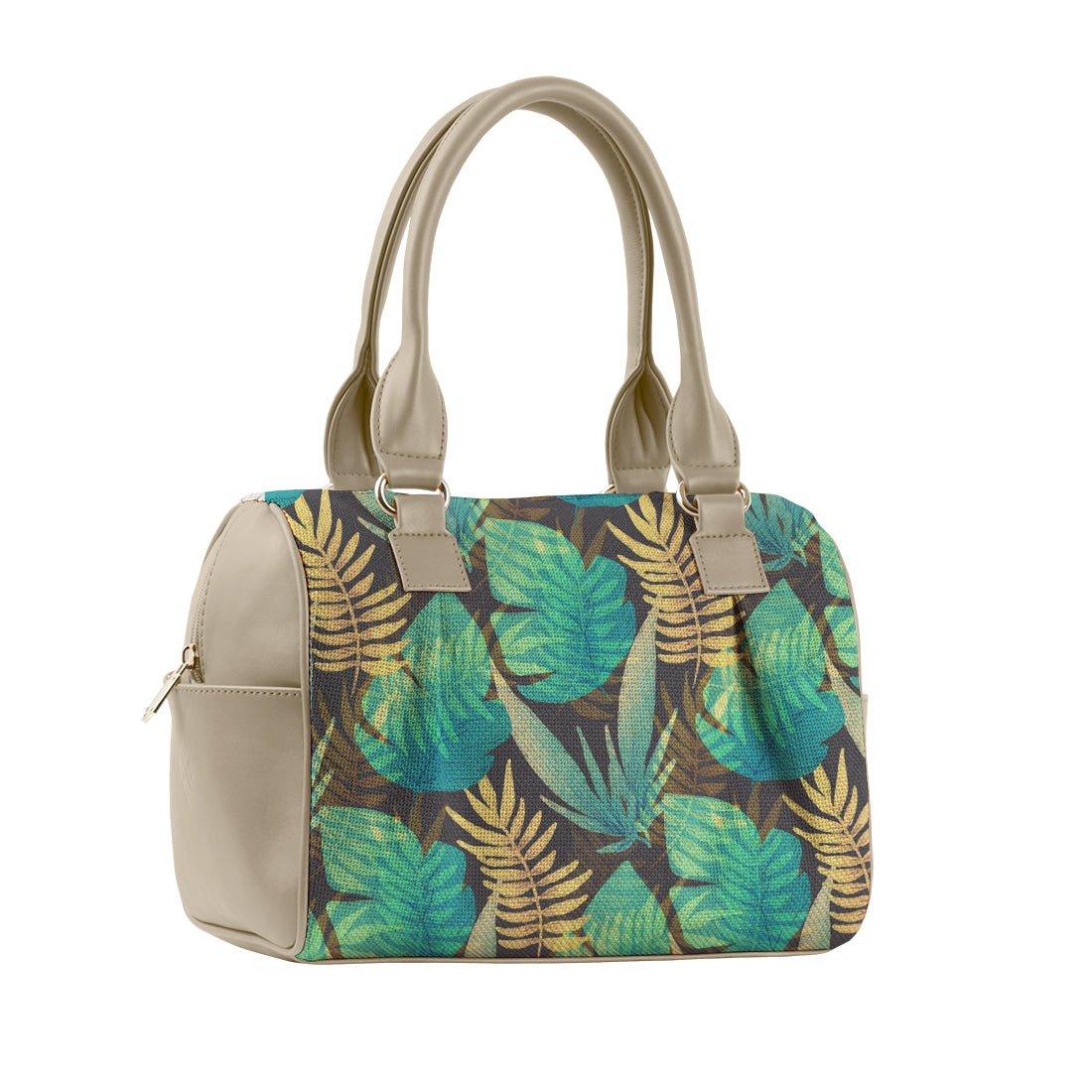 Beige Speedy Bag Green Leafs - CANVAEGYPT