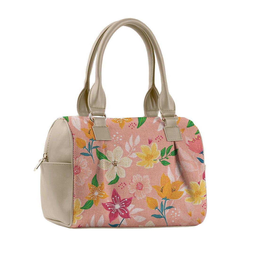 Beige Speedy Bag Pink Floral - CANVAEGYPT
