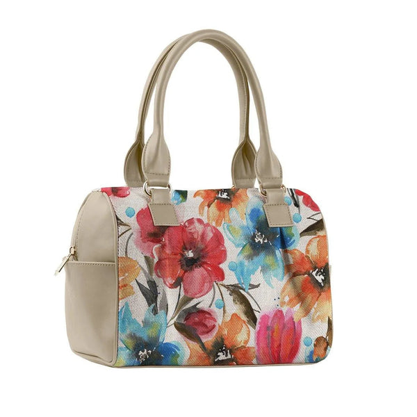 Beige Speedy Bag White Floral - CANVAEGYPT