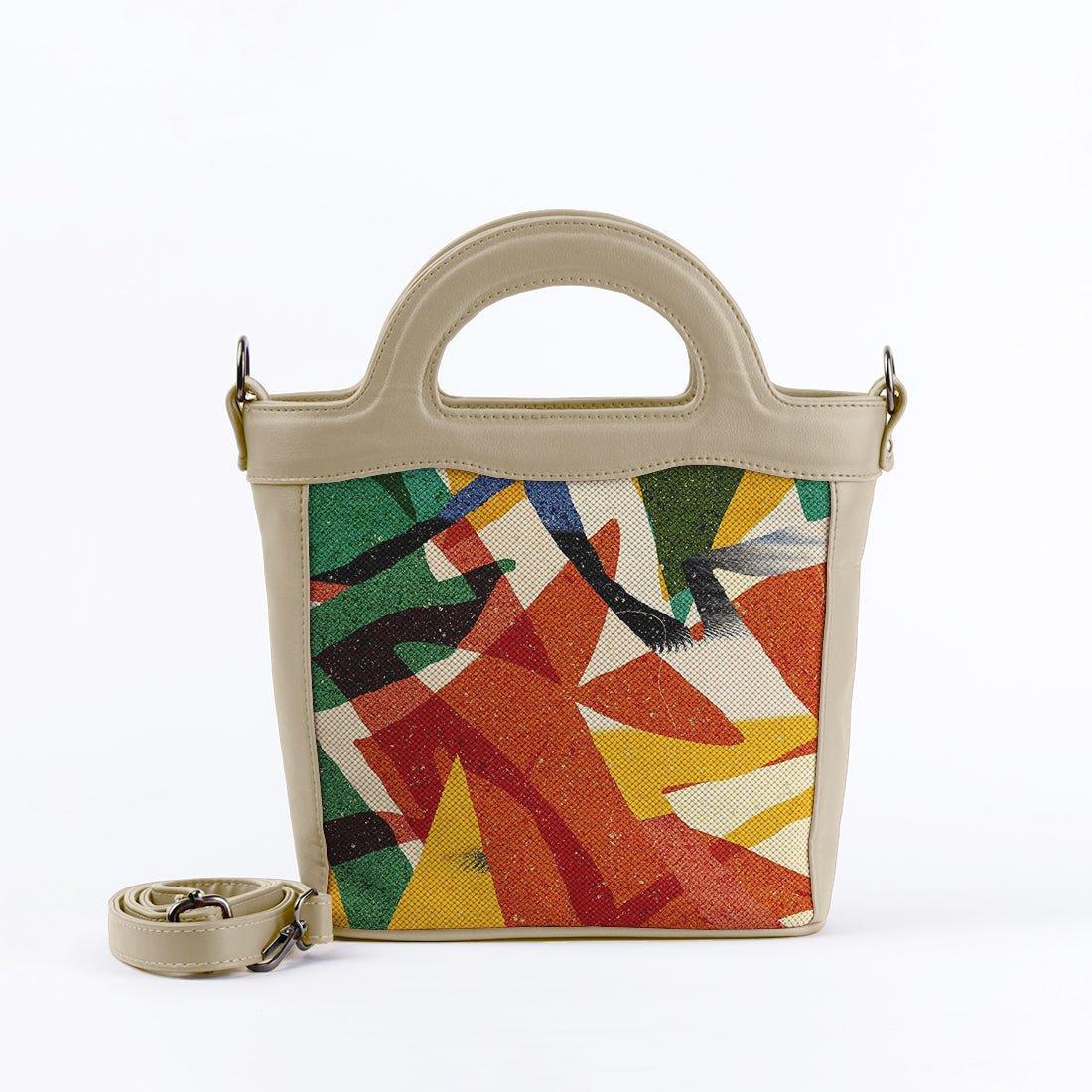 Beige Top Handle Handbag Art - CANVAEGYPT