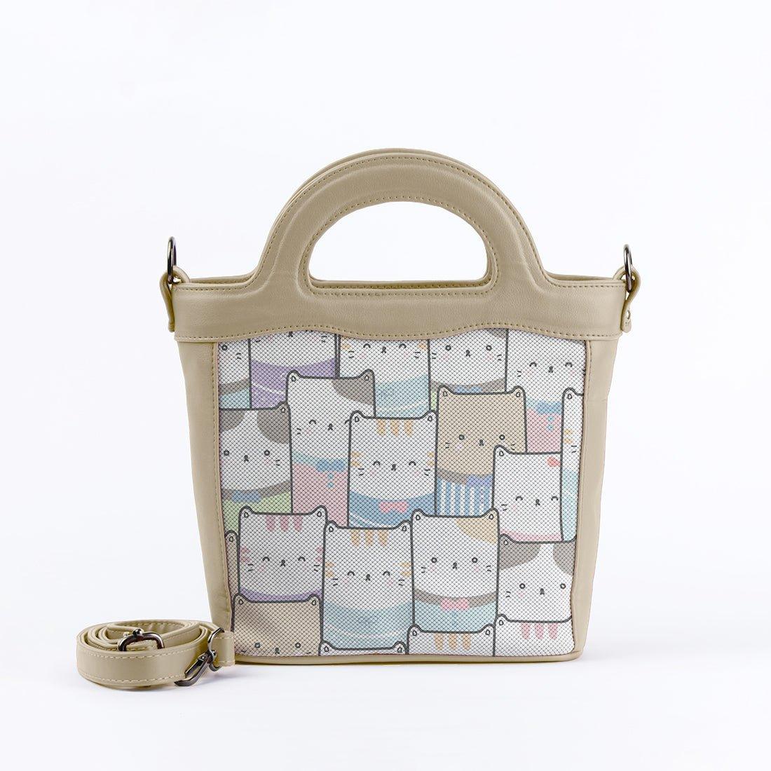 Beige Top Handle Handbag Kitty - CANVAEGYPT