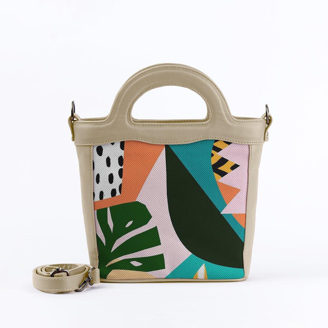 Beige Top Handle Handbag Summer Art - CANVAEGYPT