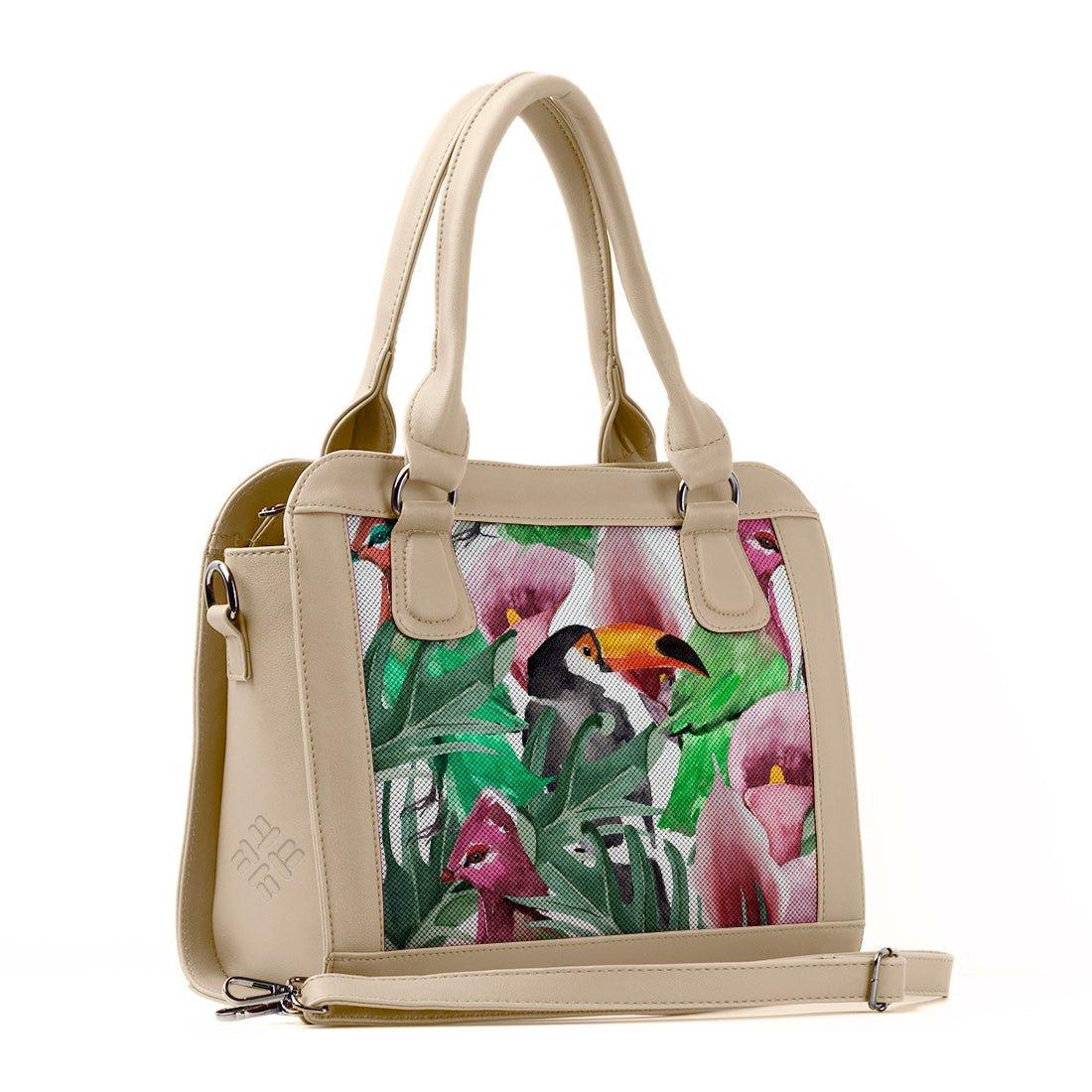 Beige Travel Hobo Bag Bird - CANVAEGYPT