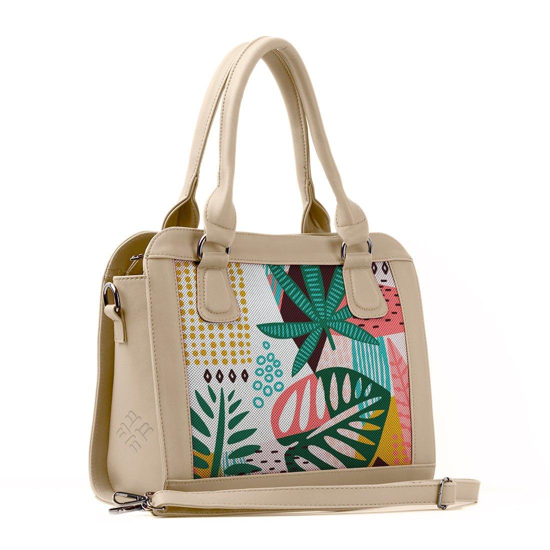 Beige Travel Hobo Bag Summer Abstract - CANVAEGYPT