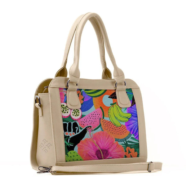 Beige Travel Hobo Bag Summer Pattern - CANVAEGYPT