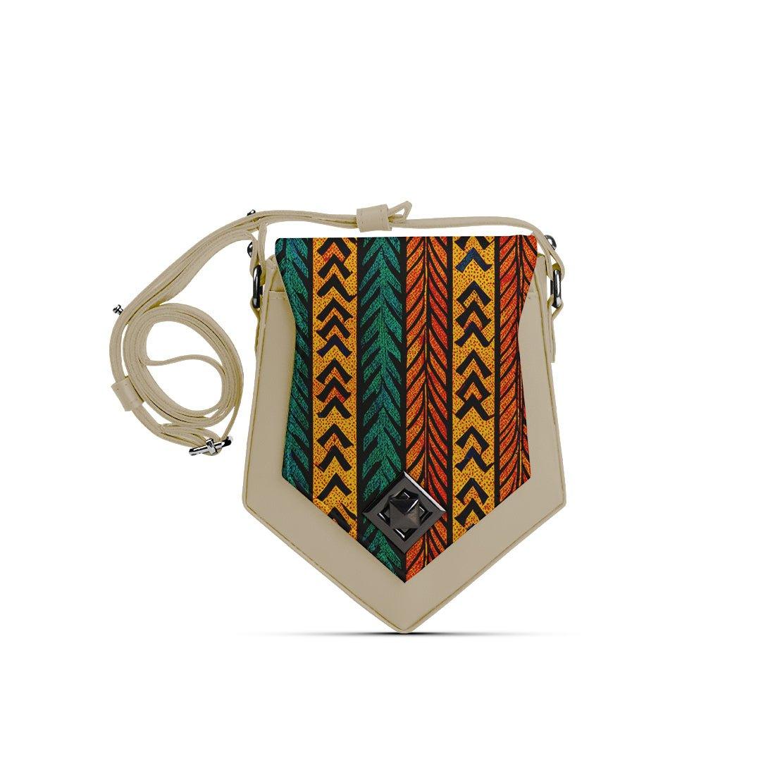 Beige Triangles Crossbag African Arrows - CANVAEGYPT
